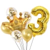 Children's birthday party decorated aluminum film package balloons, children's first birthday golden crown aluminum film digital balloons Application Scenario